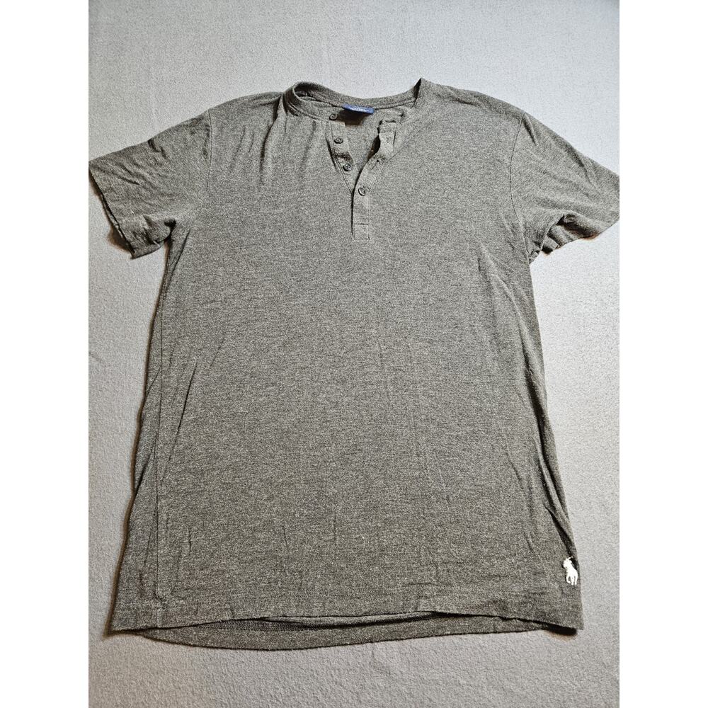 Ralph Lauren Shirt Womens Small Gray Sleepwear 3 Button Very Soft Short Sleeve